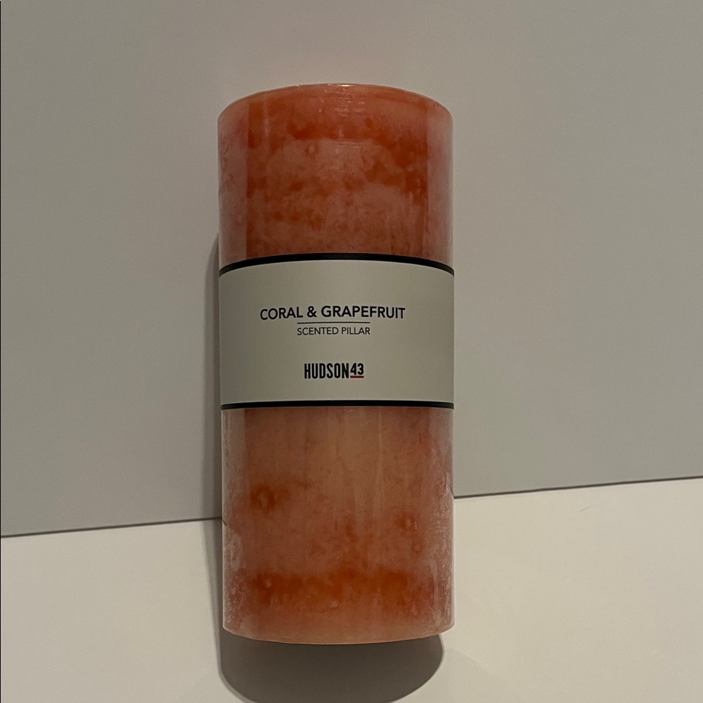 NEW Hudson 43 Coral & Grapefruit Pillar Candle